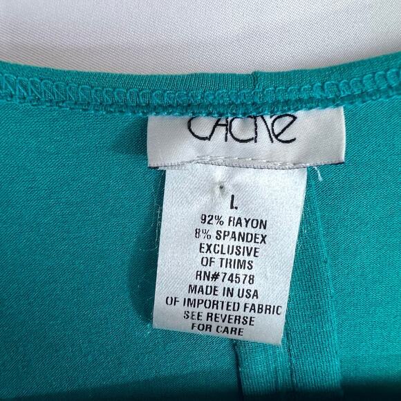 CACHE Women's Dress Size Large Cocktail Wrap V-Neck Green Midi NEW WITH TAG - Picture 10 of 10
